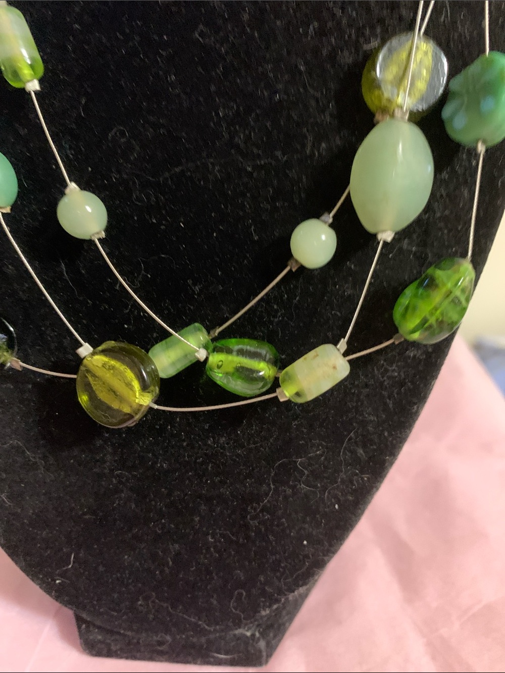 Green Multi-Bead Layered Necklace